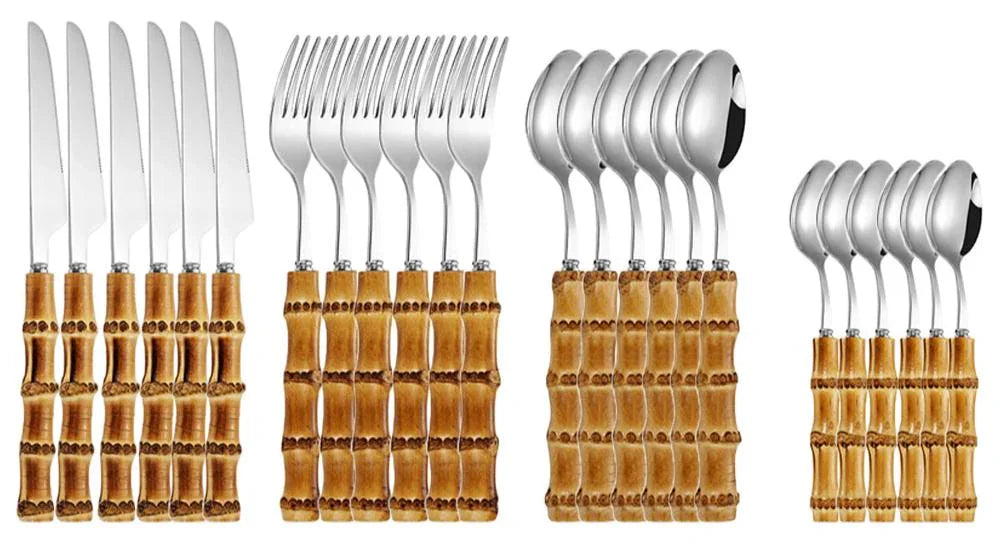 Bali 24-Piece Bamboo Cutlery Set - Image 15