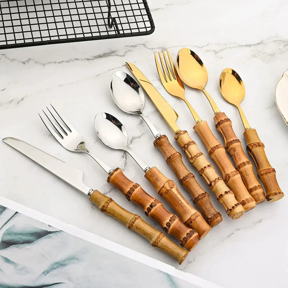 Bali 24-Piece Bamboo Cutlery Set