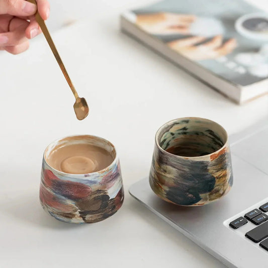 Rosette 6-Piece Ceramic Latte Cup Set
