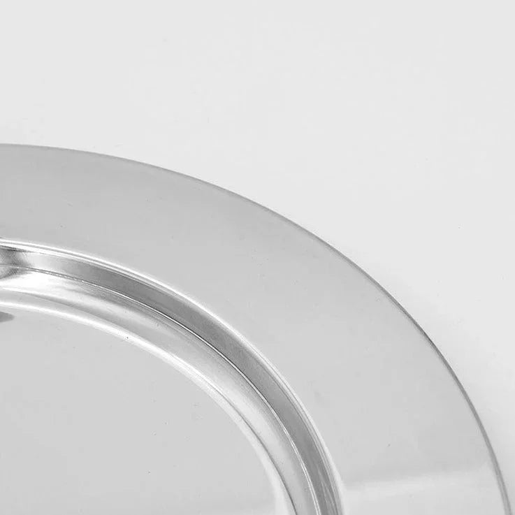 Round Steel Serving Tray with Wooden Handles - Image 17