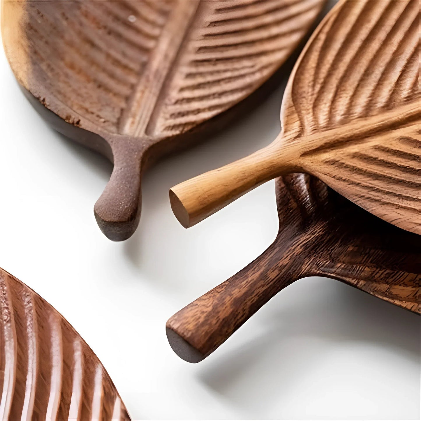 Rustic Leaf Wooden Serving Tray - Image 4
