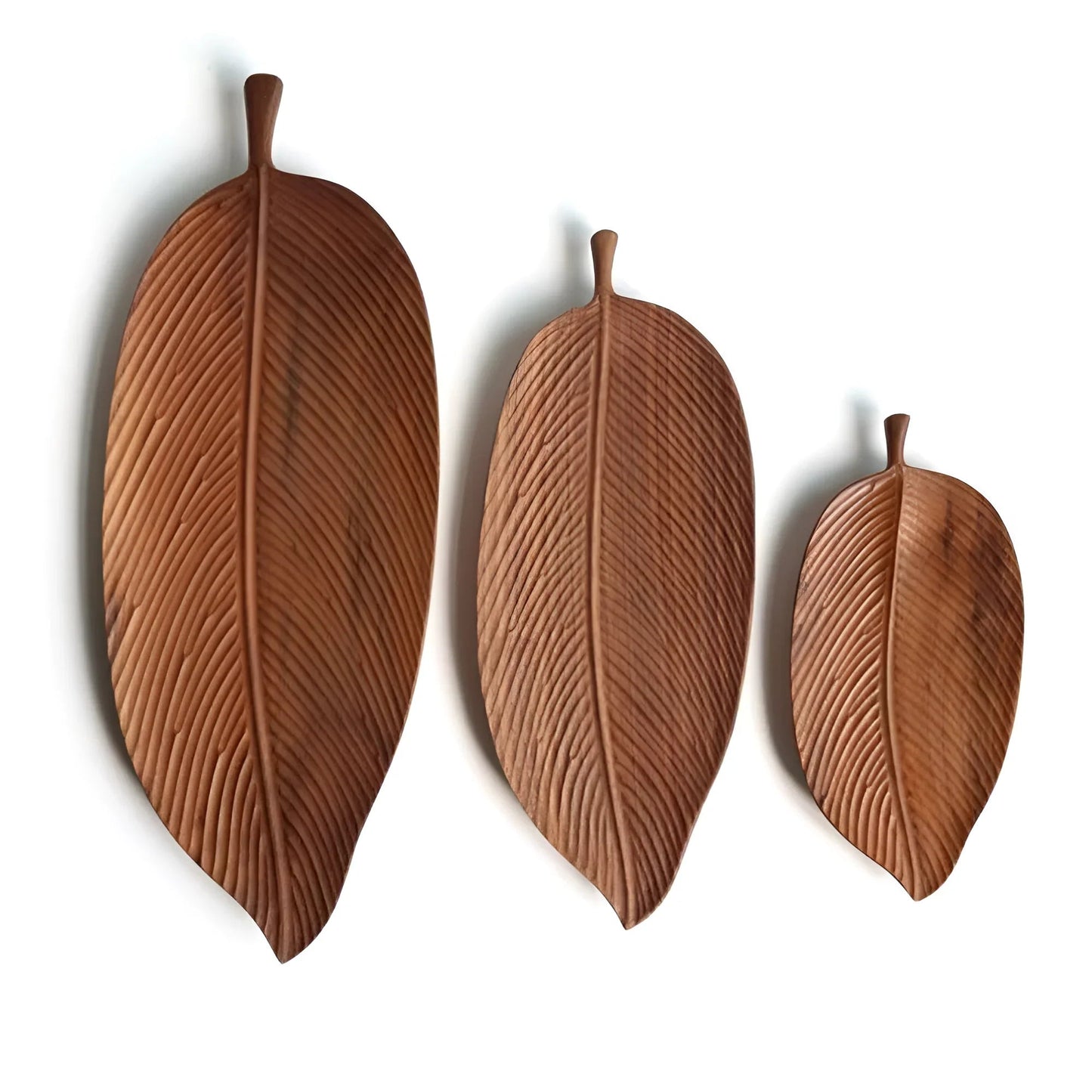Rustic Leaf Wooden Serving Tray - Image 7