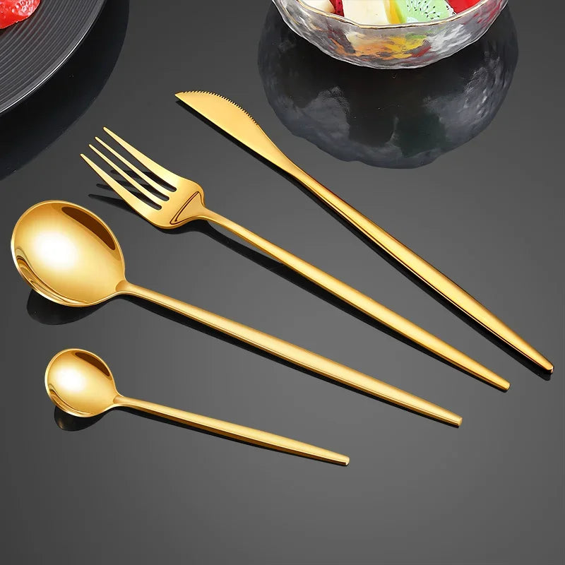 Verona 24-Piece Gold Cutlery Set - Image 4