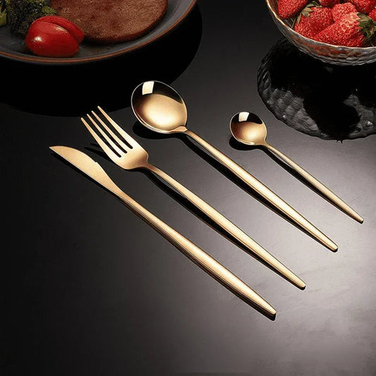 Verona 24-Piece Gold Cutlery Set